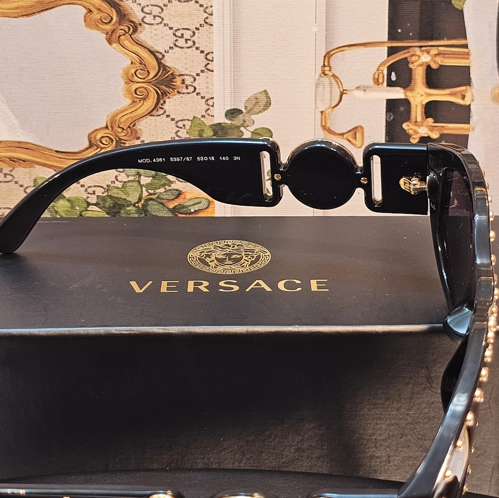 Versace Black Studded Sunglasses - Picture 4 of 15